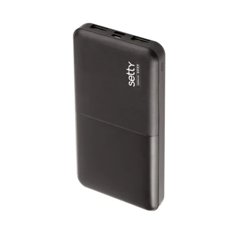 Baterie Externa Setty, 10000mAh, 10W, 2 x USB-A Negru