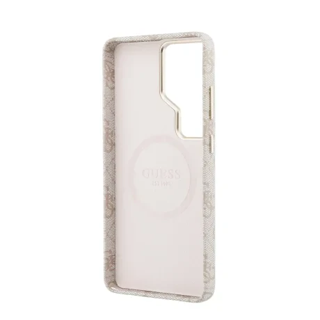 Husa Spate Guess PU 4G Metal Logo MagSafe pentru Samsung Galaxy S26 Ultra Roz