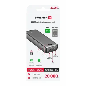 Baterie Externa Swissten 20000mAh Worx Pro Negru