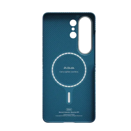 Husa Spate Pitaka Hard Aramid MagEZ Tactile Woven pentru Samsung Galaxy S26 Ultra KS2602U Albastru