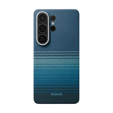 Husa Spate Pitaka Hard Aramid MagEZ Tactile Woven pentru Samsung Galaxy S26 Ultra KS2602U Albastru