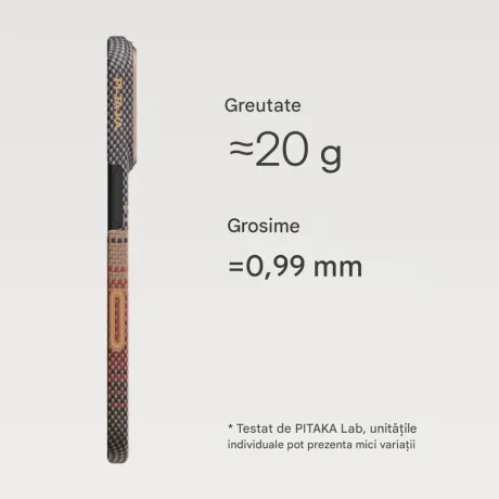 Husa Spate Pitaka Slim MagEz Aramid pentru iPhone 17 Pro Max KI1702SPM Maro