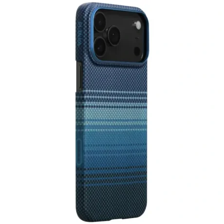 Husa Spate Pitaka Slim MagEz Aramid pentru iPhone 17 Pro Max KI1703MPM Albastru