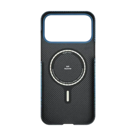 Husa Spate Pitaka Slim MagEz Aramid pentru iPhone 17 Pro Max KI1703MPM Albastru