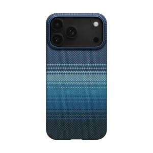 Husa Spate Pitaka Slim MagEz Aramid pentru iPhone 17 Pro Max KI1703MPM Albastru