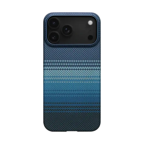 Husa Spate Pitaka Slim MagEz Aramid pentru iPhone 17 Pro Max KI1703MPM Albastru