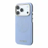 Husa Spate Guess PU Semi Wrap Perforated MagSafe pentru iPhone 17 Pro Max/18 Pro Max  Blue