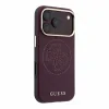 Husa Spate Guess PU Semi Wrap Perforated MagSafe pentru iPhone 17 Pro Max/18 Pro Max Burgundy