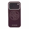 Husa Spate Guess PU Semi Wrap Perforated MagSafe pentru iPhone 17 Pro/18 Pro Burgundy