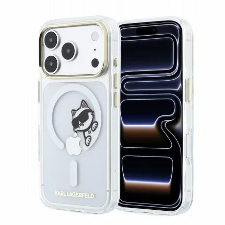 Husa Spate Karl Lagerfeld IML Choupette Peekaboo MagSafe pentru iPhone 17 Pro/18 Pro Transparent