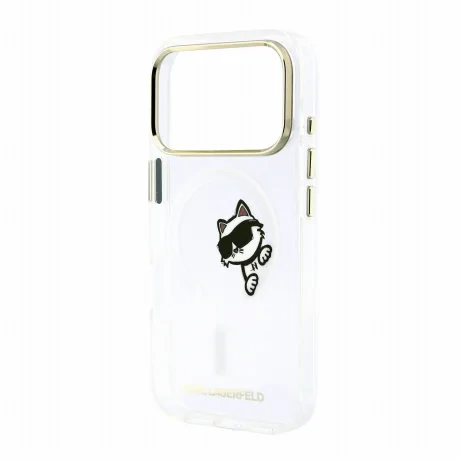 Husa Spate Karl Lagerfeld IML Choupette Peekaboo MagSafe pentru iPhone 17 Pro/18 Pro Transparent