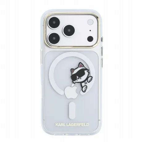 Husa Spate Karl Lagerfeld IML Choupette Peekaboo MagSafe pentru iPhone 17 Pro/18 Pro Transparent