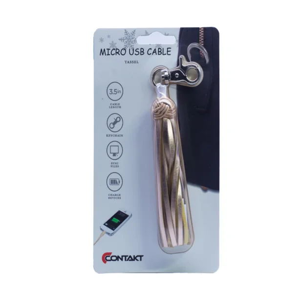 Accesoriu ciucure cu cablu Micro Usb, Auriu