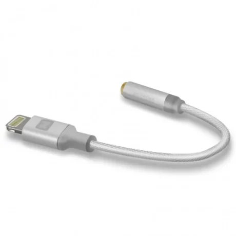 Adaptor Audio Swissten Lightning la Jack 3.5mm Textil 0.15m Argintiu(488489)