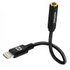 Adaptor Audio Swissten Lightning la Jack 3.5mm Textil 0.15m Negru