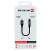 Adaptor Audio Swissten Lightning la Jack 3.5mm Textil 0.15m Negru