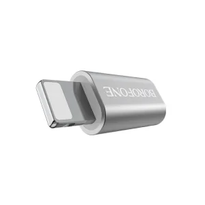 Adaptor Micro Usb to Lightning Borofone BV5 Incarcare si Transfer Argintiu