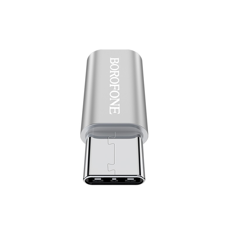 Adaptor OTG Micro Usb to Type C Borofone BV4 Incarcare si Transfer Argintiu thumb