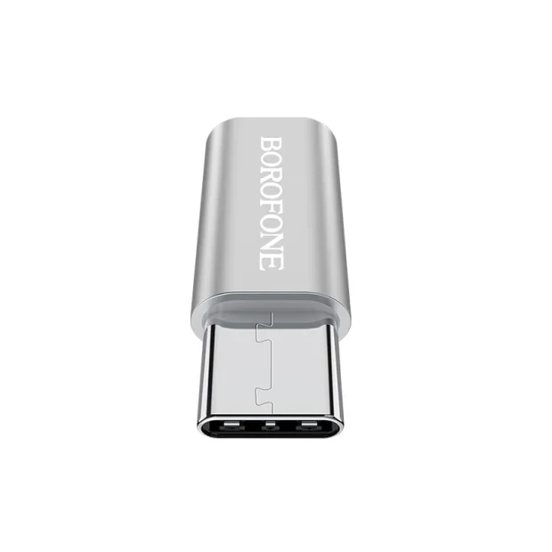 Adaptor OTG Micro Usb to Type C Borofone BV4 Incarcare si Transfer Argintiu