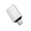 Adaptor OTG MicroUSB to USB Borofone BV2 Incarcare si Transfer Argintiu