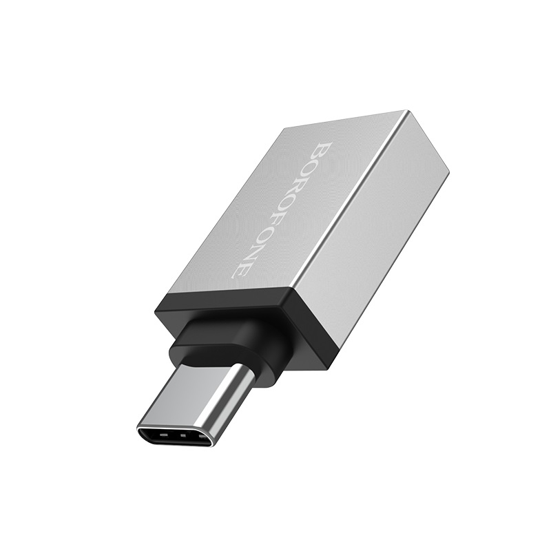 Adaptor OTG Type C to USB Borofone BV3 Incarcare si Transfer Argintiu thumb