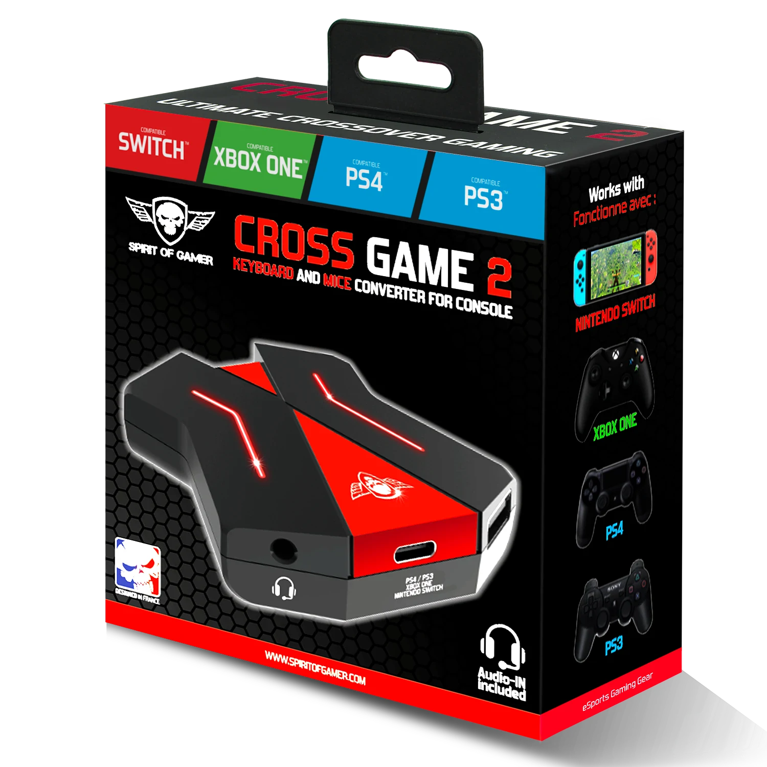Adaptor Gaming Spirit of Gamer CrossGame 2 pentru Tastatura-Mouse-PS3/PS4/XBox Negru thumb