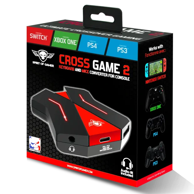 Adaptor Gaming Spirit of Gamer CrossGame 2 pentru Tastatura-Mouse-PS3/PS4/XBox Negru