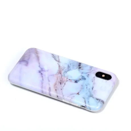 Apple Husa Cover pentru iPhone X/Xs, TPU, Marble, Mov