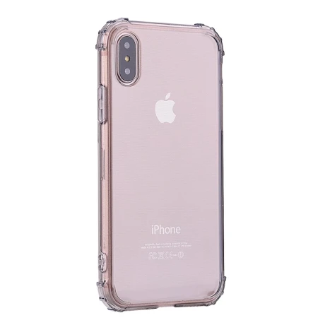 Husa Cover pentru iPhone X/Xs, TPU, Shockproof, Fumuriu