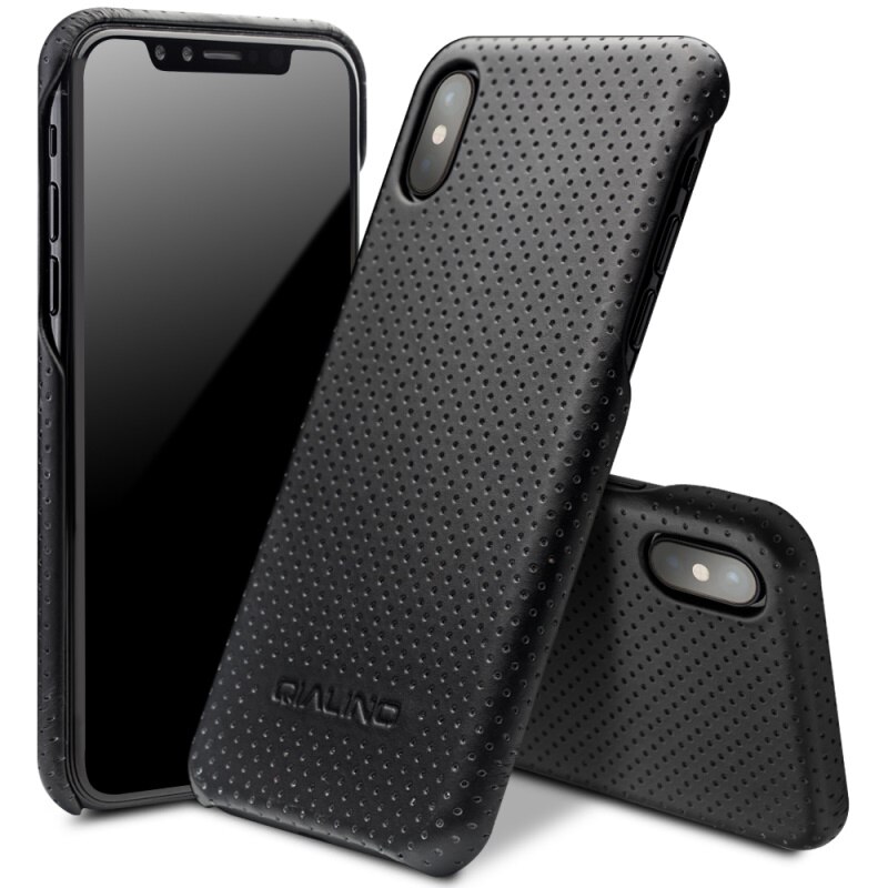 Apple Husa Cover Qialino pt. iPhone X/Xs, Piele, Negru thumb