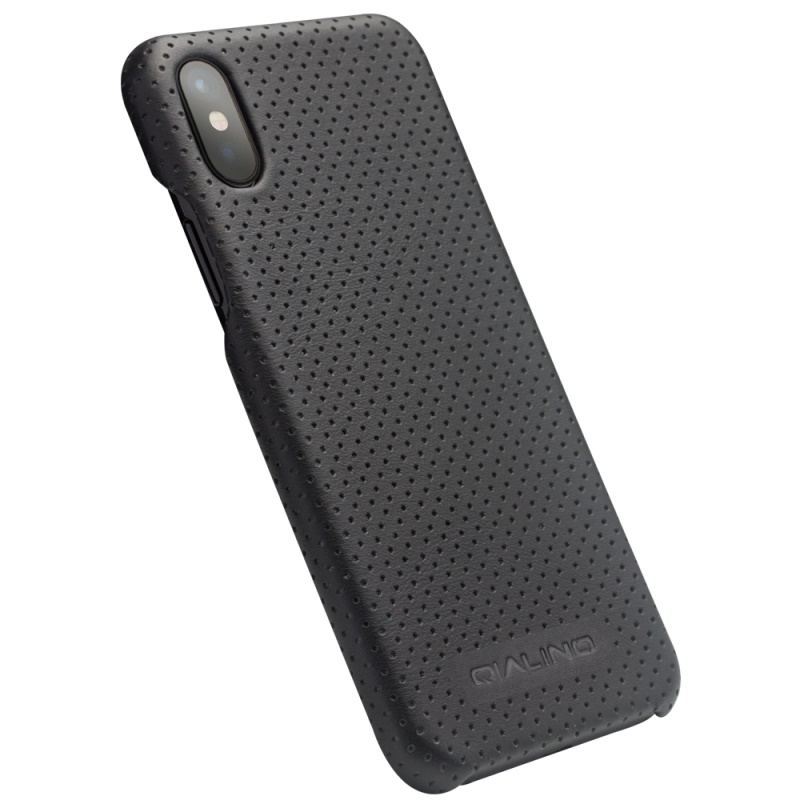 Apple Husa Cover Qialino pt. iPhone X/Xs, Piele, Negru thumb