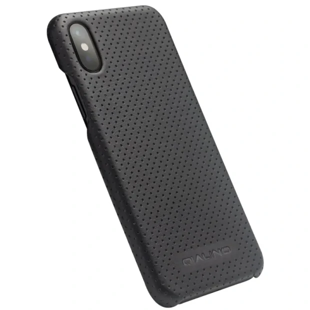 Apple Husa Cover Qialino pt. iPhone X/Xs, Piele, Negru