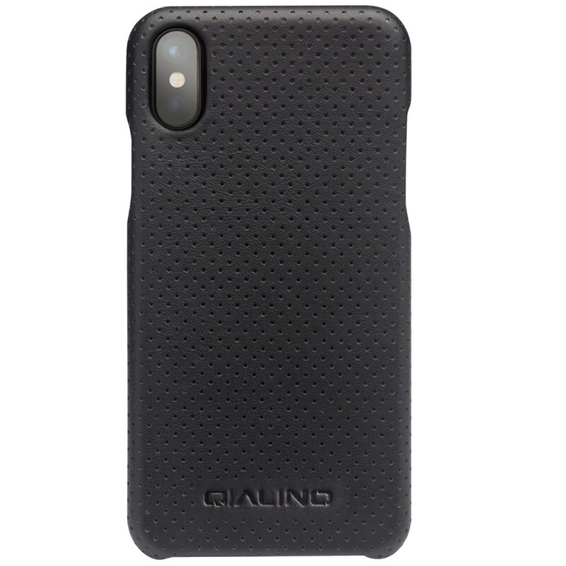 Apple Husa Cover Qialino pt. iPhone X/Xs, Piele, Negru thumb