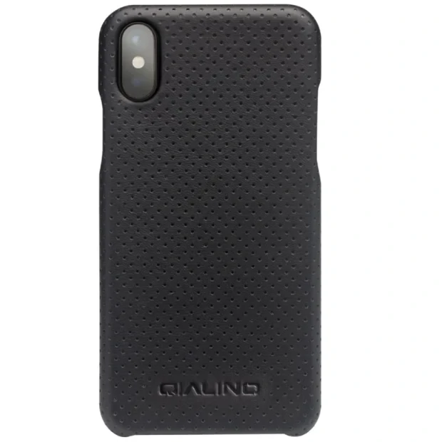 Apple Husa Cover Qialino pt. iPhone X/Xs, Piele, Negru