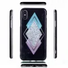 Apple Husa Cover Rhombus pt. iPhone X/Xs, TPU, Marble Negru