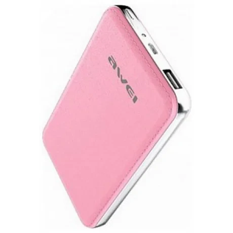 Baterie Externa Awei 10400mAh Leather Effect Roz