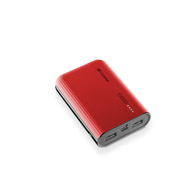 Baterie Externa Cellularline 10000mAh QC 3.0 2xUSB 12W Rosu