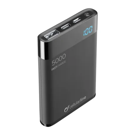 Baterie Externa Cellularline 5000mAh Manta HD QC 3.0 2xUSB 10W Negru