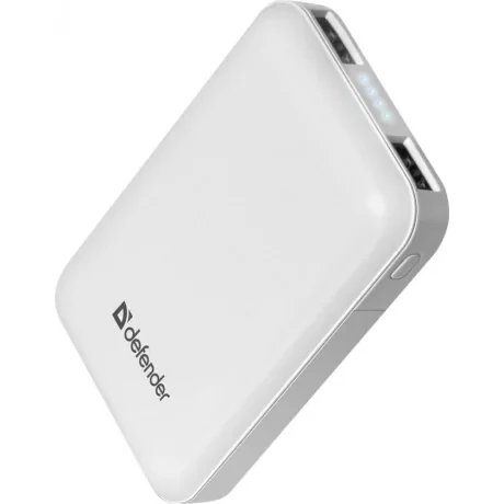 Baterie Externa Defender 10000mAh ExtraLife 2xUsb 37W Alb