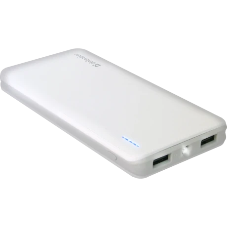 Baterie Externa Defender 10000mAh Tesla 2xUsb 2A Alb