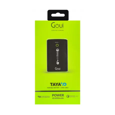 Baterie Externa Goui Taya+D 10200mAh QC 3.0+PD 1xUSB-1xType C Negru
