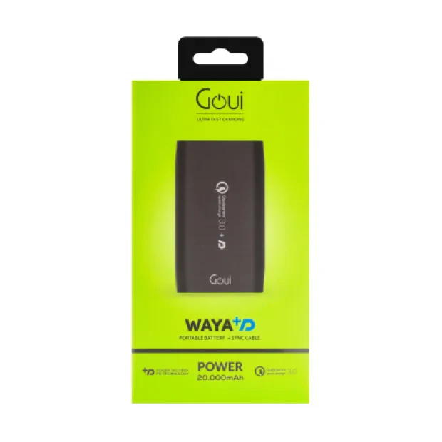 Baterie Externa Goui Waya+D 20000mAh QC3.0+PD, Negru