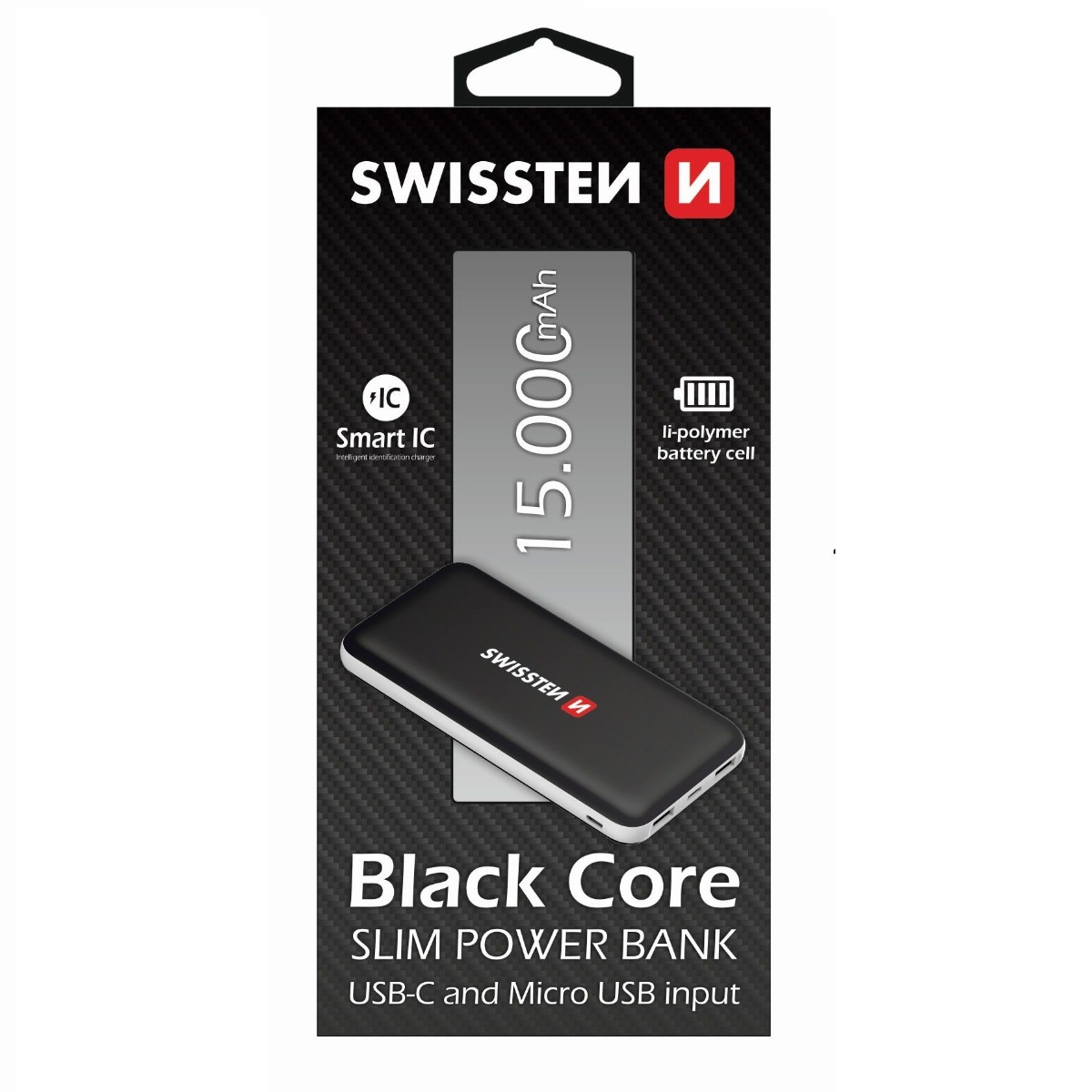 Baterie Externa Swissten Black Core 15000mAh 2xUSB Negru thumb