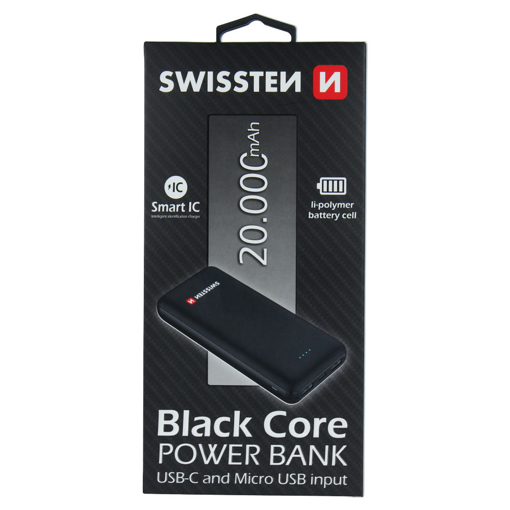 Baterie Externa Swissten Black Core 20000mAh 2xUSB Negru thumb