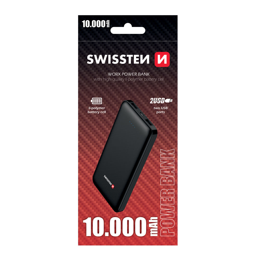 Baterie Externa Swissten Worx 10000mAh 2xUSB Negru thumb