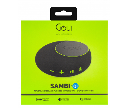 Boxa Bluetooth Goui Sambi cu Incarcare Rapida Wireless 10W si Baterie Externa 4000mAh Negru thumb