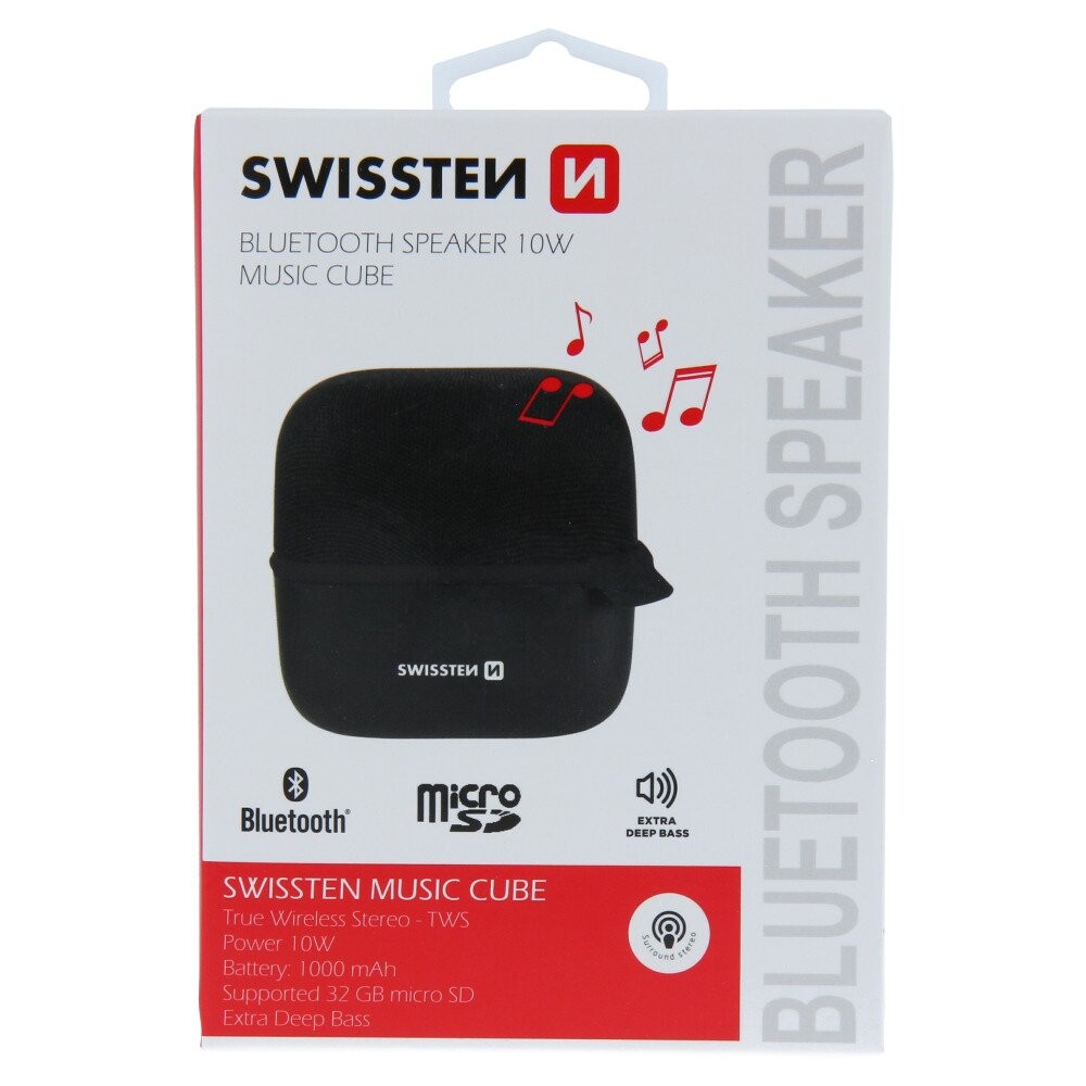 Boxa Bluetooth Swissten Music Cube BT 4.2 10W Negru thumb