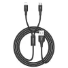 Cablu Date 2in1 Baseus  Micro Usb + Lightning 3A 1.2m Negru