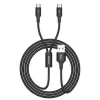 Cablu Date 2in1 Baseus  Micro Usb + Type C 3A 1.2m Negru