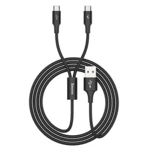 Cablu Date 2in1 Baseus  Micro Usb + Type C 3A 1.2m Negru
